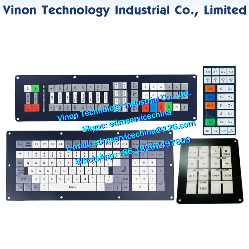 

(Old type 4pcs/set) S odick AQ400L edm Keyboard Panel Set for S odick wire edm machine, Keypad Sticker Operation Control Panel