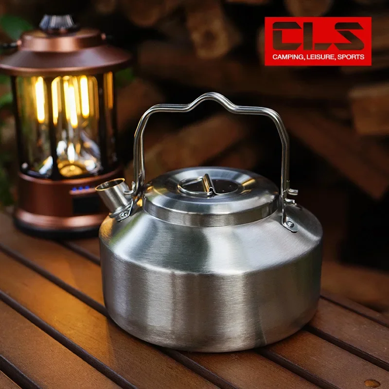 Outdoor Mini Portable Camping Kettle 1L 304 Stainless Steel Ultra Lightweight Perfect For Camping Tea Coffee Brewing