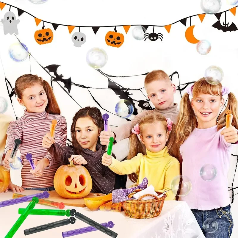 10/20pcs Halloween Pumpkin Bubble Wands Soap Bottle Tube Halloween Party Gifts for Kids 2025 Horror Halloween Party Supplies