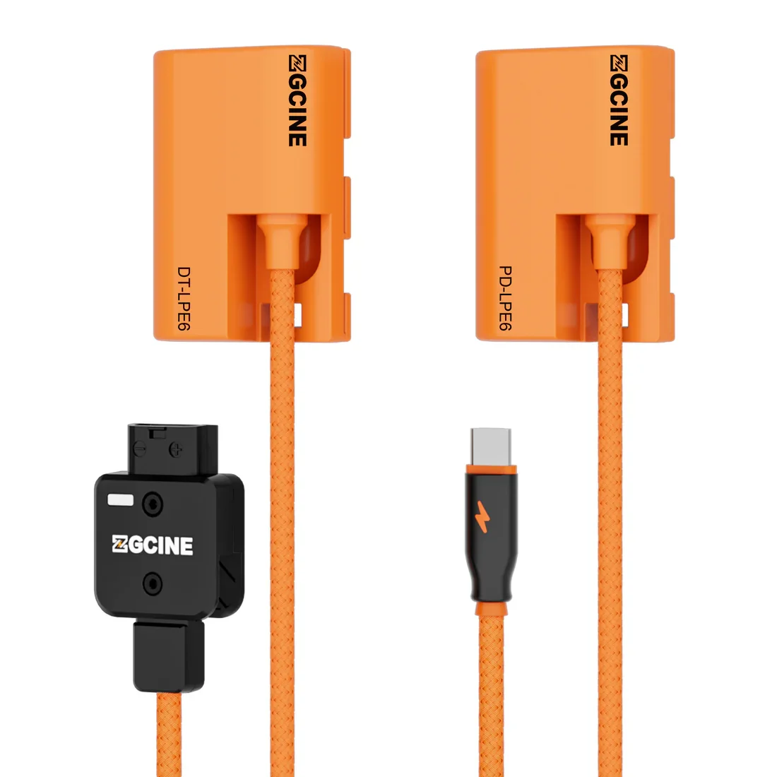 ZGCINE cables USB Type-C /D-Tap PD to BMPCC DC Power Cable LPE6/FZ-100/NPF Dummy Battery Cable LM-P4 Lemo 2Pin Male to 4 Dtap view 4
