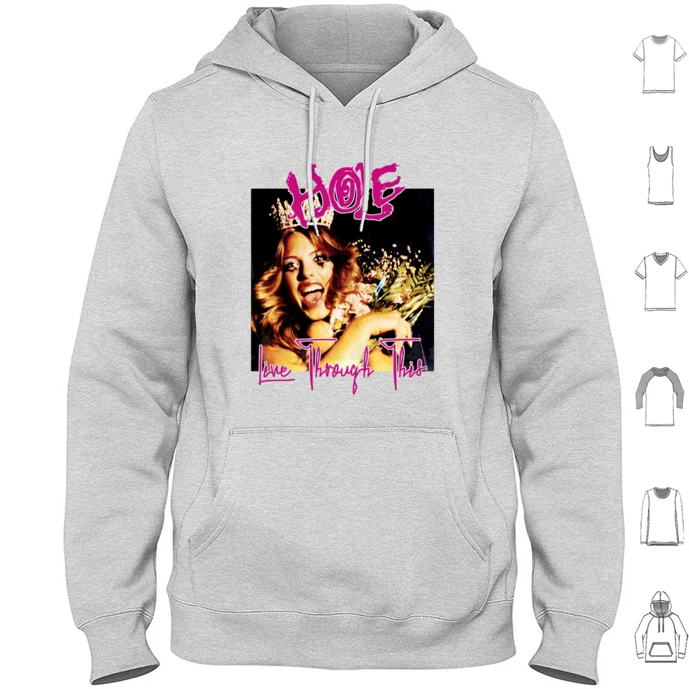 

Hole-Live-Through-This Perfect Gift Толстовка с капюшоном из хлопка с длинными рукавами и отверстием Live Through This Idea Цитата с высказываниями Забавные