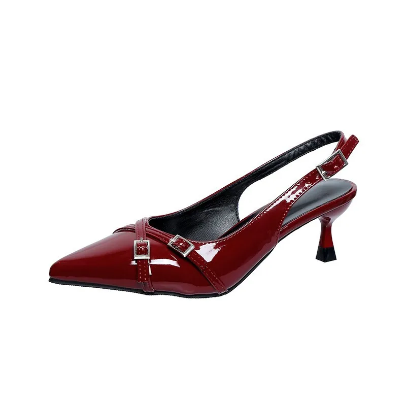 2025 Modern Office Sandals for Women Wedding Slingback Pointed Decoration Female High Heeled Gladiator sandals tacones de mujer