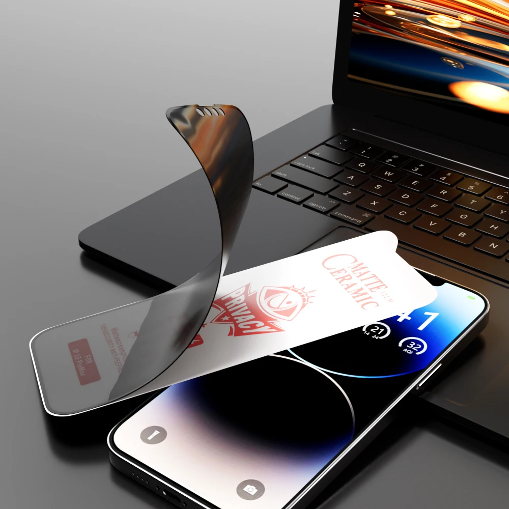3er-Set Mattierte Keramik-Displayschutzfolie mit Sichtschutz für iPhone 17/16/15/14/13/12/11 Pro Max XR XS X SE 8/7/6 Plus – Detail 7