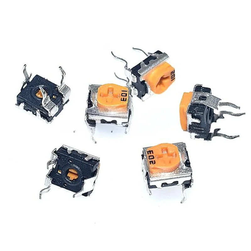 โพเทนชิโอมิเตอร์แบบปรับค่าได้ WH06 รุ่นแนวนอน 20 ชิ้น WH06-2C 1K 2K 5K 10K 20K 50K 100K 200K 500K 1M โอห์ม ตัวต้านทานแบบปรับค่าได้ 10K