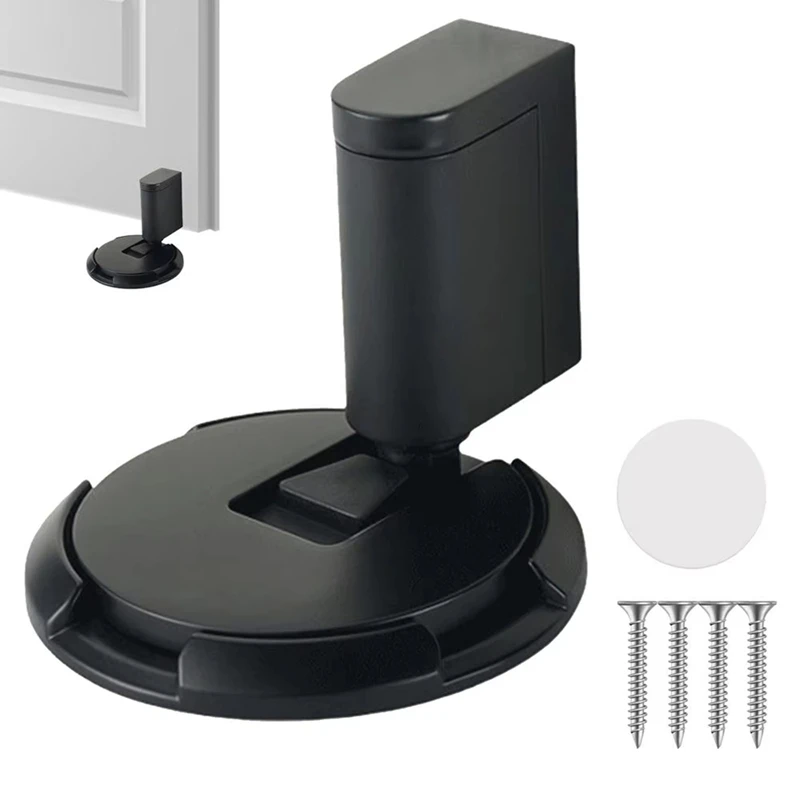 

AB39-Floor Door Stopper Lock Strong Windproof Mechanical Exterior Door Stop Nopunch Adjustable Height Door Stop Lock