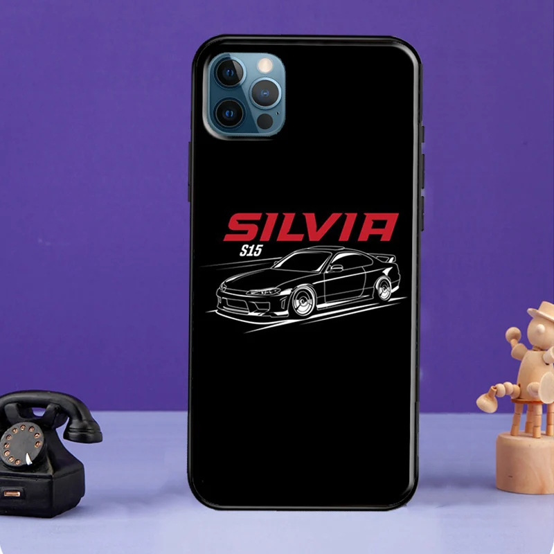 Silvia S15 JDM Tuner Cars Silicone Case For iPhone 13 Mini 11 14 12 Pro Max 7 8 Plus X XR XS Max SE 2020 Phone Shell