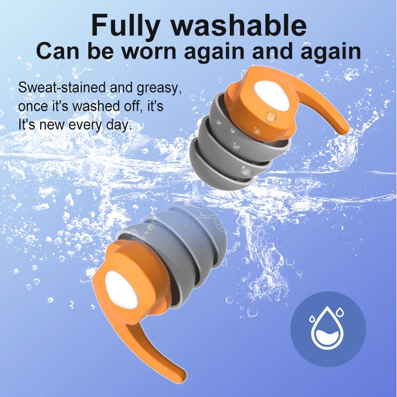 

1 Pair Silicone Ear Protection Earplugs Soft Comfort Sound Blocking Earplugs Ear Protector Plugs for Travel Work Sleep Swimming
