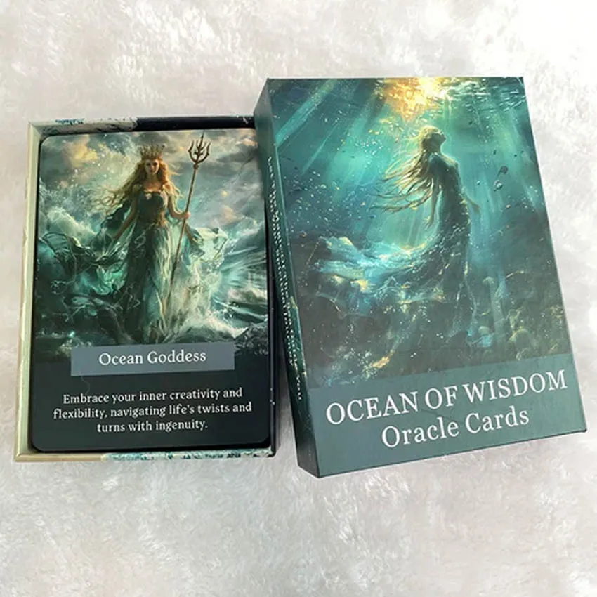 Ocean of Wisdom Oracle Cards, Tarot Cards Big Size, Fortune Telling Toys  46-Cards Games