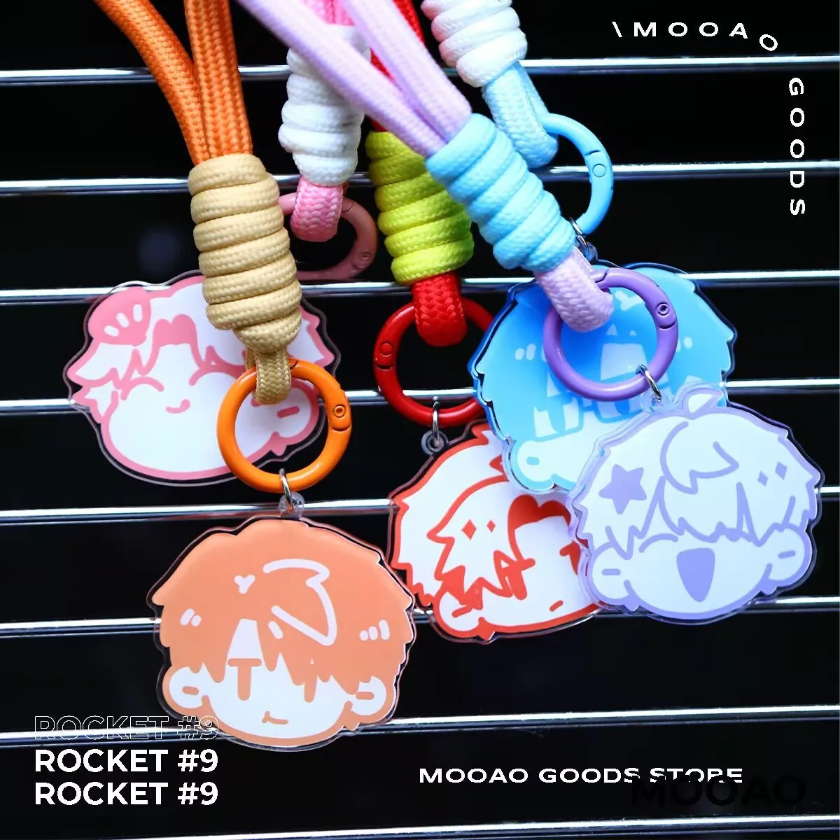 "Love and Deep Space, original fan art acrylic keychain pendant of 'Qi Yu Shen Xing Hui Li Shen Qin Che Xia Yi Daytime'.