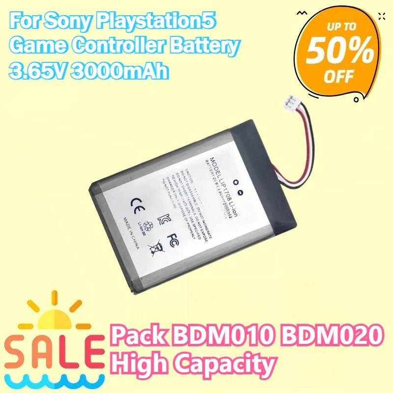 

NEW 3000mAh Control PS5 Battery LIP1708 For Sony Playstation5 Game Controller Battery Pack BDM010 BDM020 High Capacity
