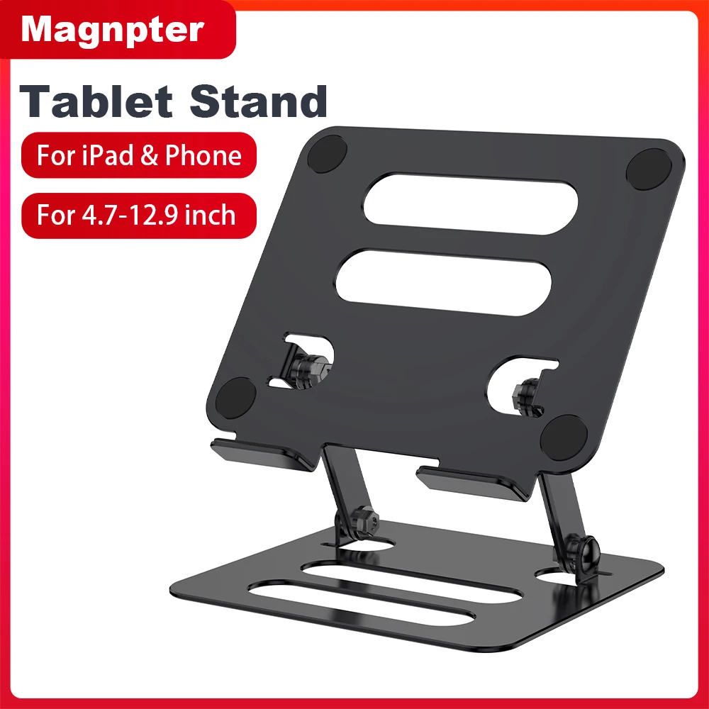 Tablet Stand Aluminum Alloy Tablet Holder Portable Folding Holder for IPad Tablet Desktops Holder Adjustable Mobile Phone Stand