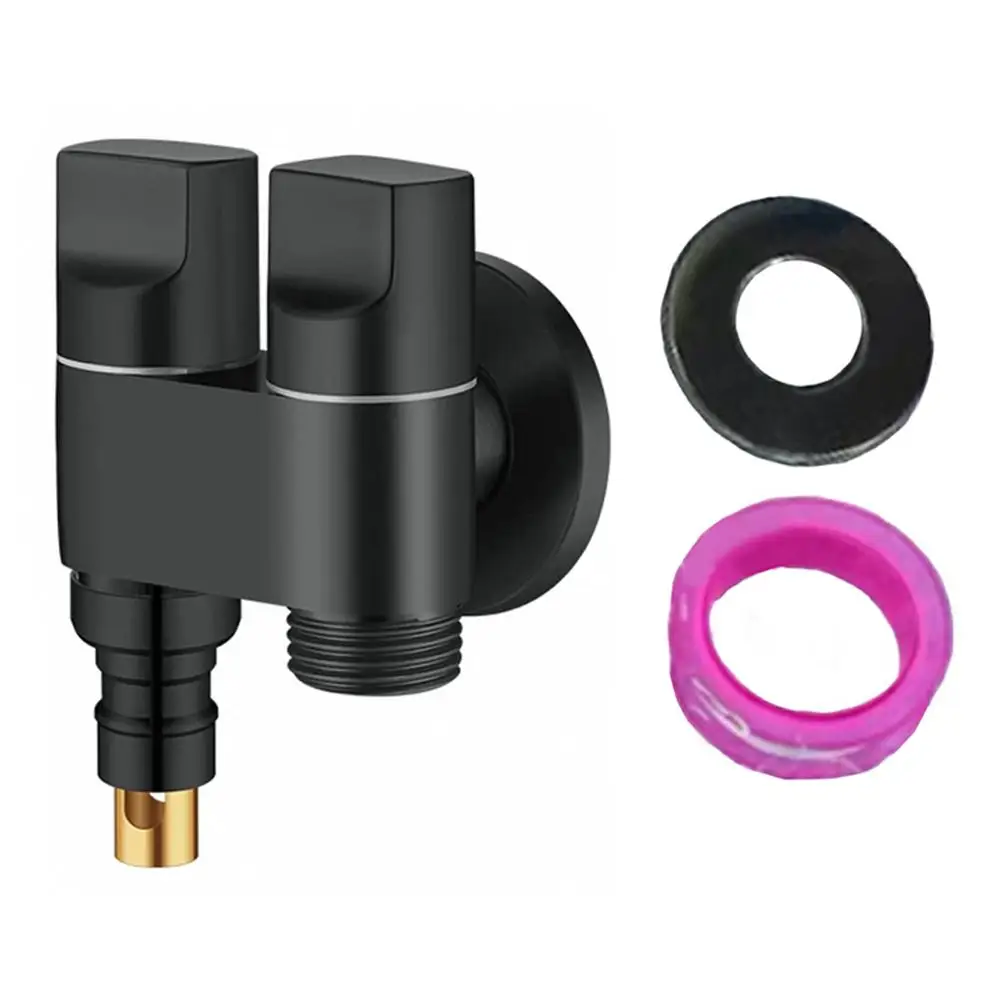 Katup Kontrol Sudut Ganda G1/2 1 Masuk 2 Keluar Untuk Mesin Cuci Dan Toilet Perlengkapan Perbaikan Rumah Untuk Rumah Tangga