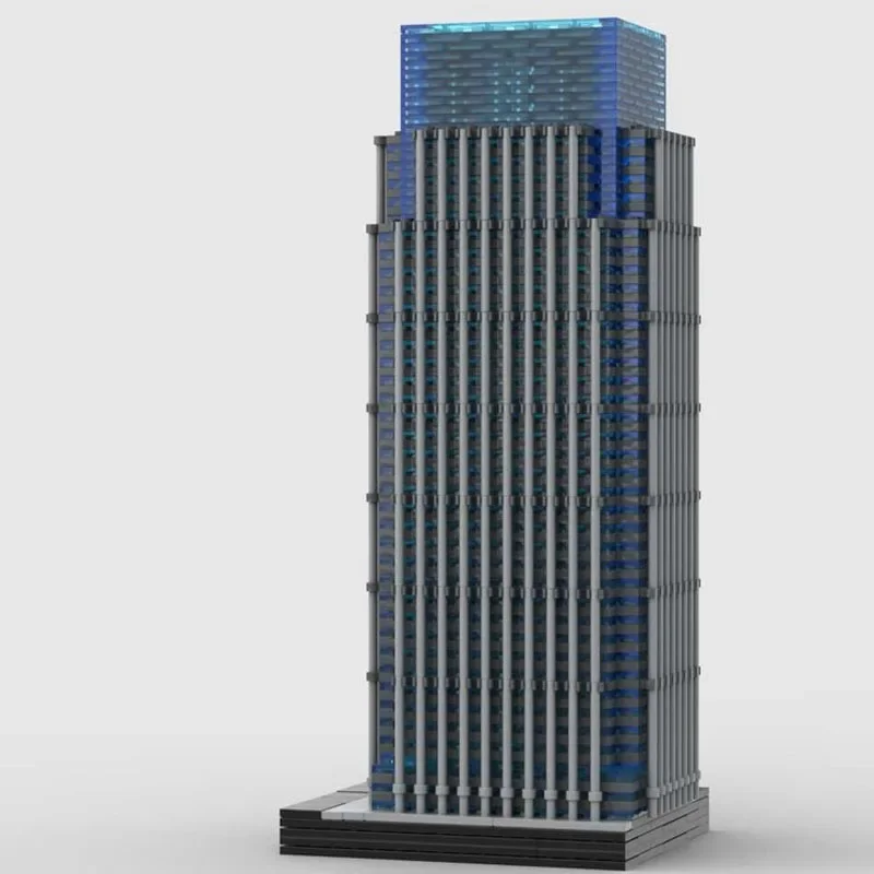 MOC-53813 Building Block Canary Wharf at 1/650th Scale Model Cityscape Architecture Toys DIY Birthday Gifts Exquisite ornaments