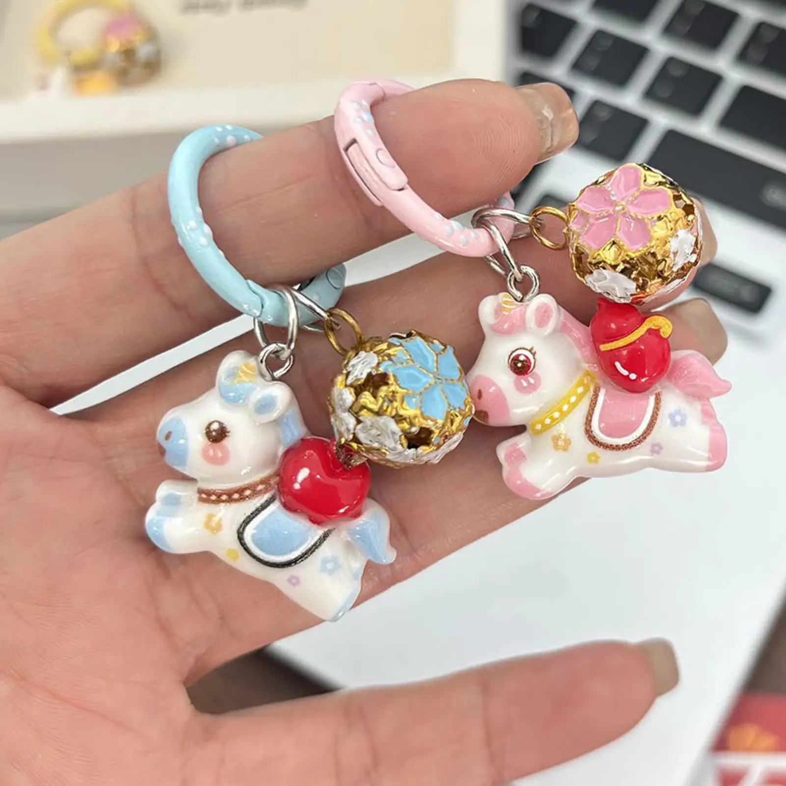 Horse Key Chain 2026 Chinese New Year Cartoon Rich Horse Resin Charms Lovely horse Animal Pendant Keychain Charm Jewelry Make