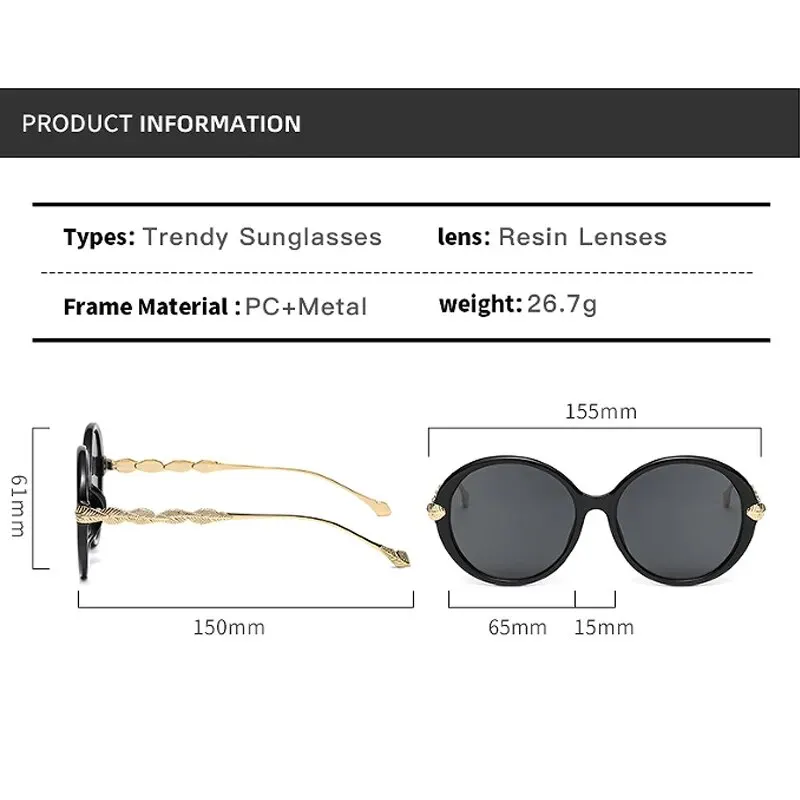 Round Sunglasses Ins Style Sunglasses Fashion Street Photography Glasses