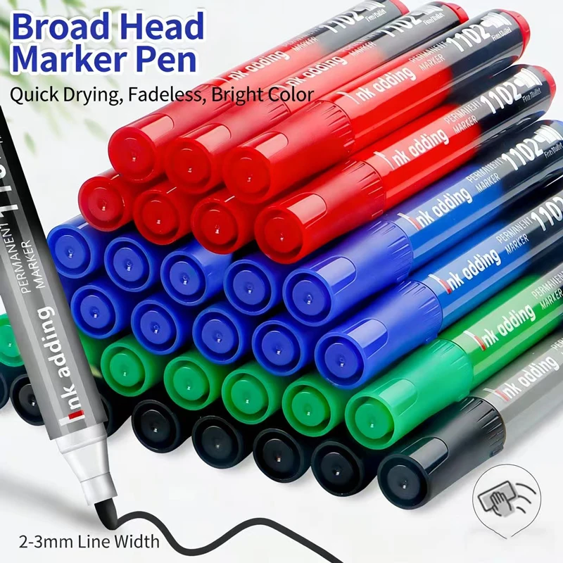 

Permanent Paint Marker Pen Waterproof Black Pen for Tyre Oily Markers Quick Drying Signature Pen Stationery Supplies Marker Pens