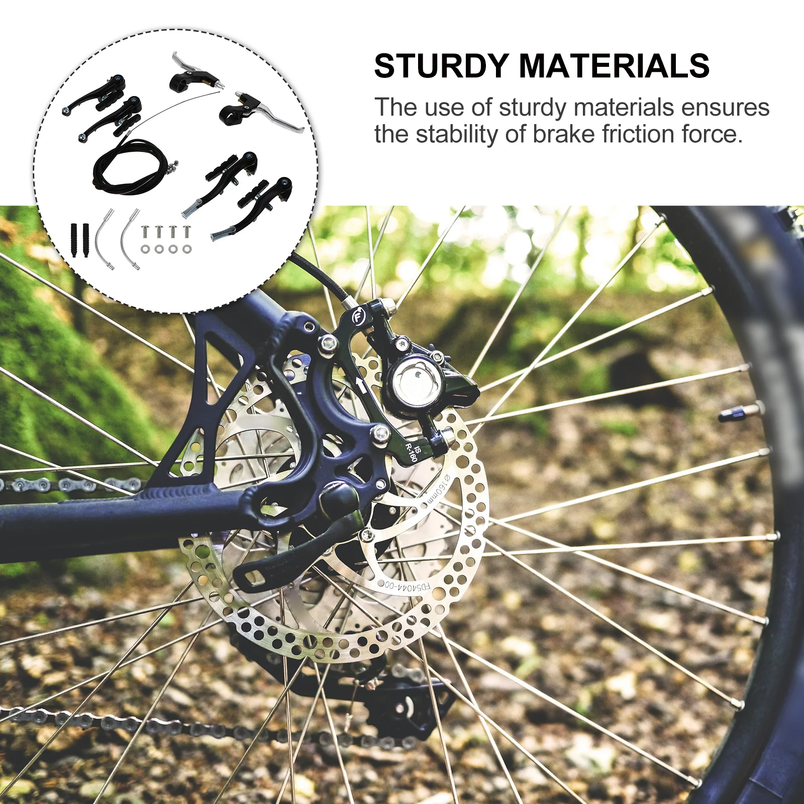 

1Set Alloy Set for Bicycle High Strength Anti-Aging Mountain Bike Brake Kit Wear Resistant Smooth Operation