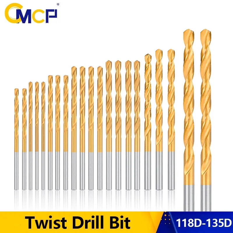 CMCP Twist Drill Bit  Titanium Coated HSS Metal Drills HSS Gun Drill Bit For Metal Woodworking Tool Hole Cutter 