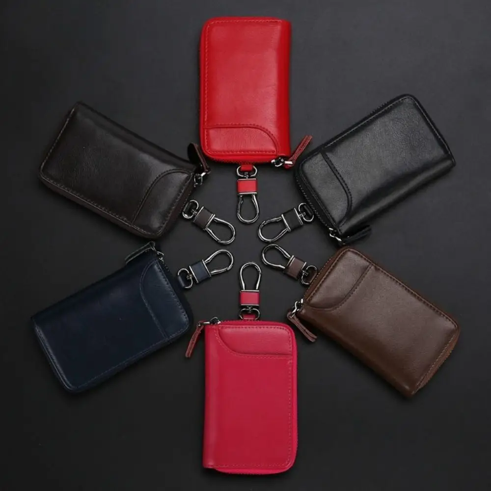 

Multi-functional Retro Key Organizer Pouch Fashion Portable Car Key Wallet Large Capacity Buckle Key Storage Organizer Men Women