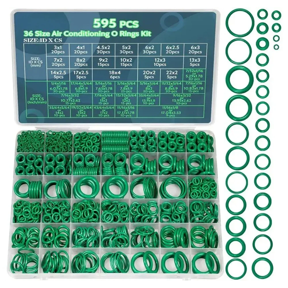 

Automotive Maintenance O-Ring Kit Compressor Pipe Comprehensive O-ring Kit Mechanic Tools Organized Storage Case