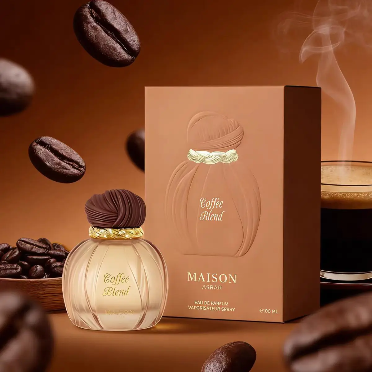 MASION | Coffee mixed with perfume 3.4 oz, neutral light essence, combined with sweet almond, milk, coffee and vanilla