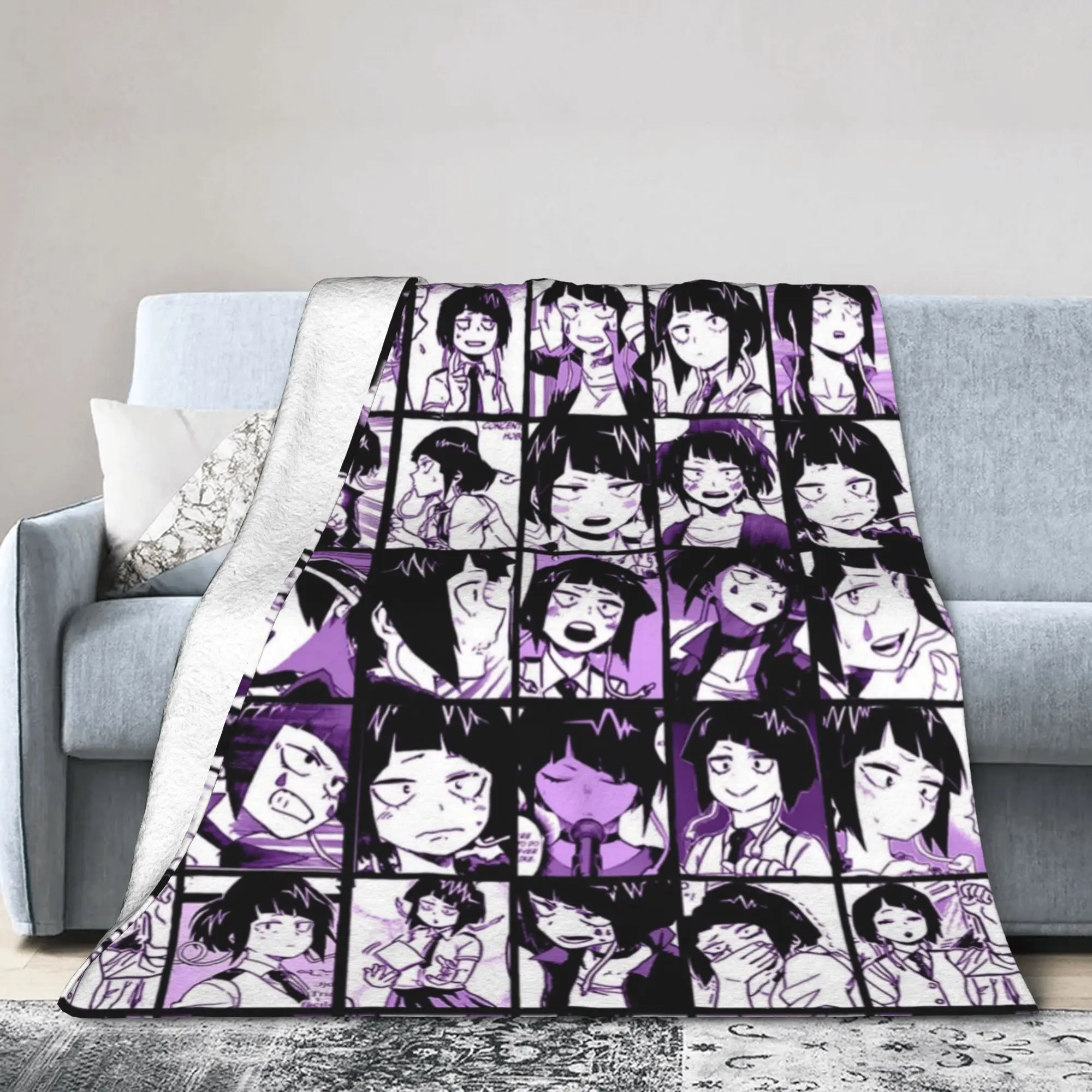 Boku No MHA Anime Blankets Jirou Kyouka Flannel Throw Blanket Summer Air Conditioning Decoration Ultra-Soft Warm Bedsprea,