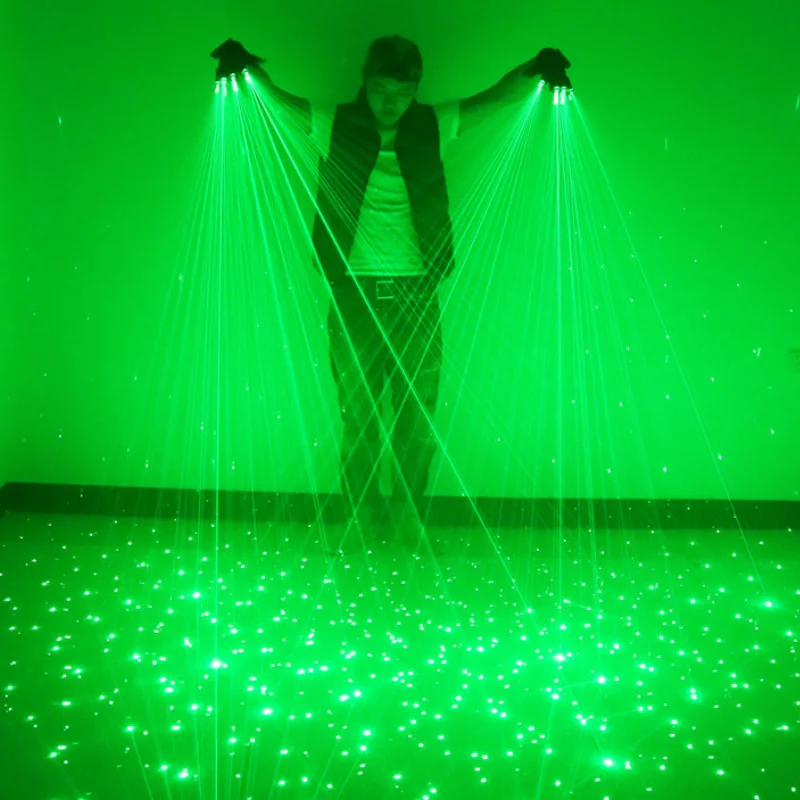 Green Laser Gloves LED Light Up Costume Party Luminous Stage Performance Costume DJ Men Women FlashFinger Dress Up Dance Wear