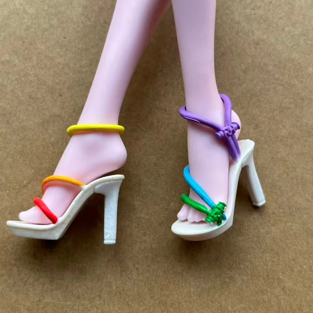 Rainbow Doll Sandals Original 1/6 Doll Shoes White Clear Blue Black Orange Color Doll Accessories