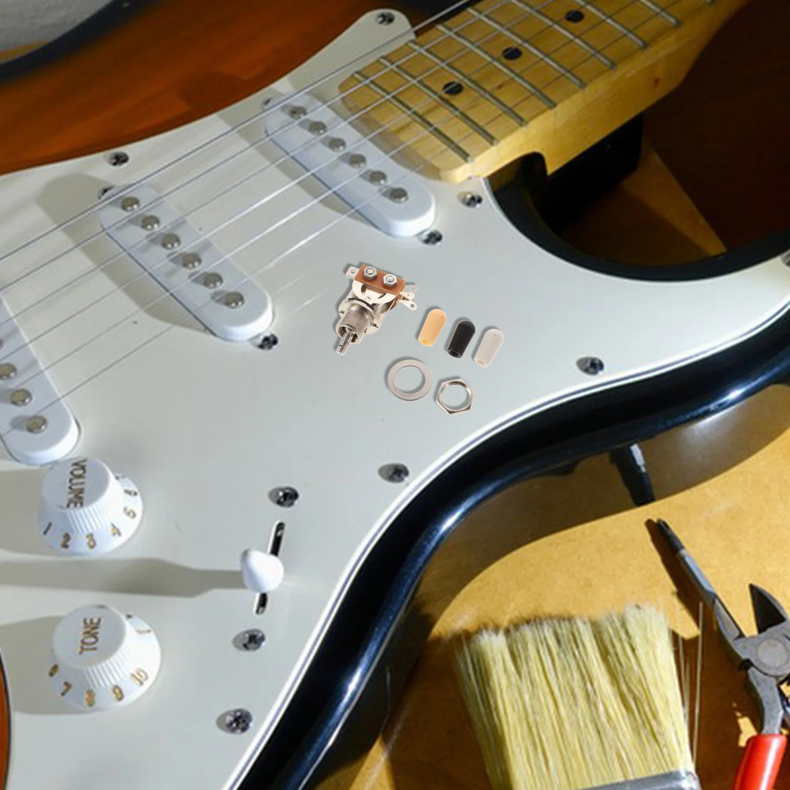 3 قبعات مقبض معدني لمفتاح تبديل الجيتار المستقيم، تصميم متين، إعداد سريع، نمط فريد من نوعه