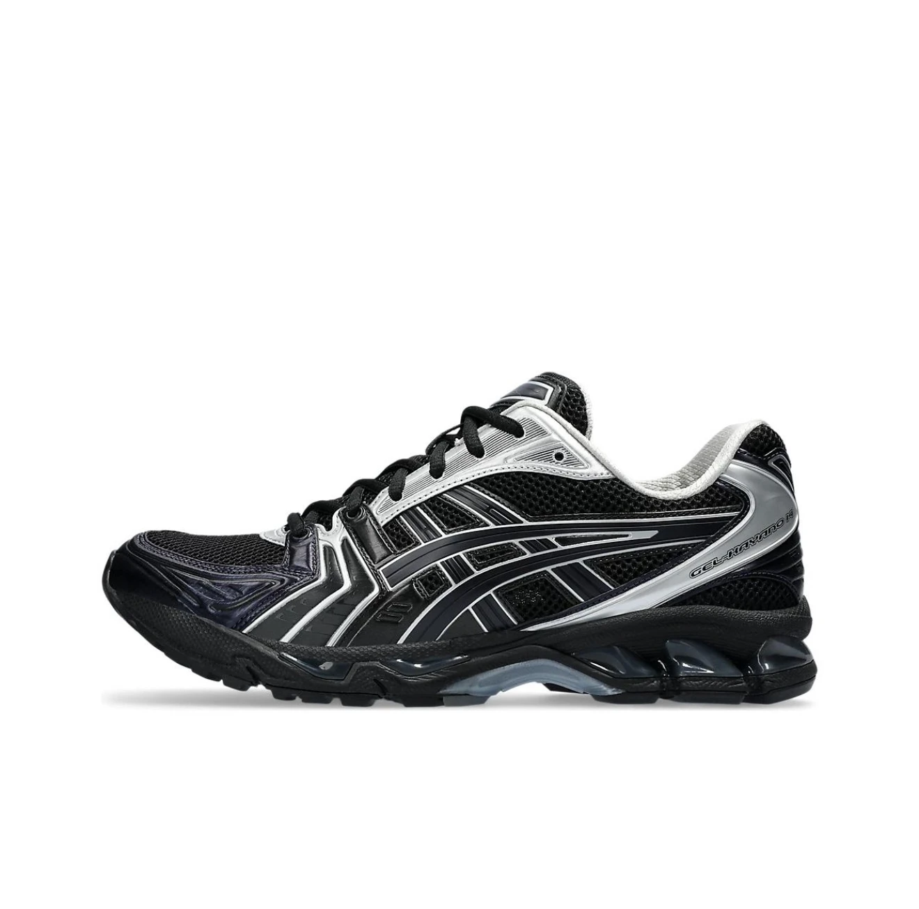 

Asics Gel-Kayano 14 Round Toe Lace-Up Anti-Slip Wearable Low-Top Running Shoes Unisex Black Silver