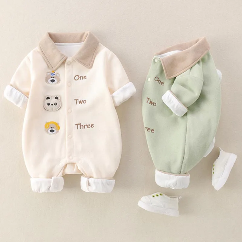 Baby  Spring Autumn Warm New Model Bodysuit 0-18 Month Infant Boy Skin-Friendly Pure Cotton Jumpsuit Newborns Cartoon Romper