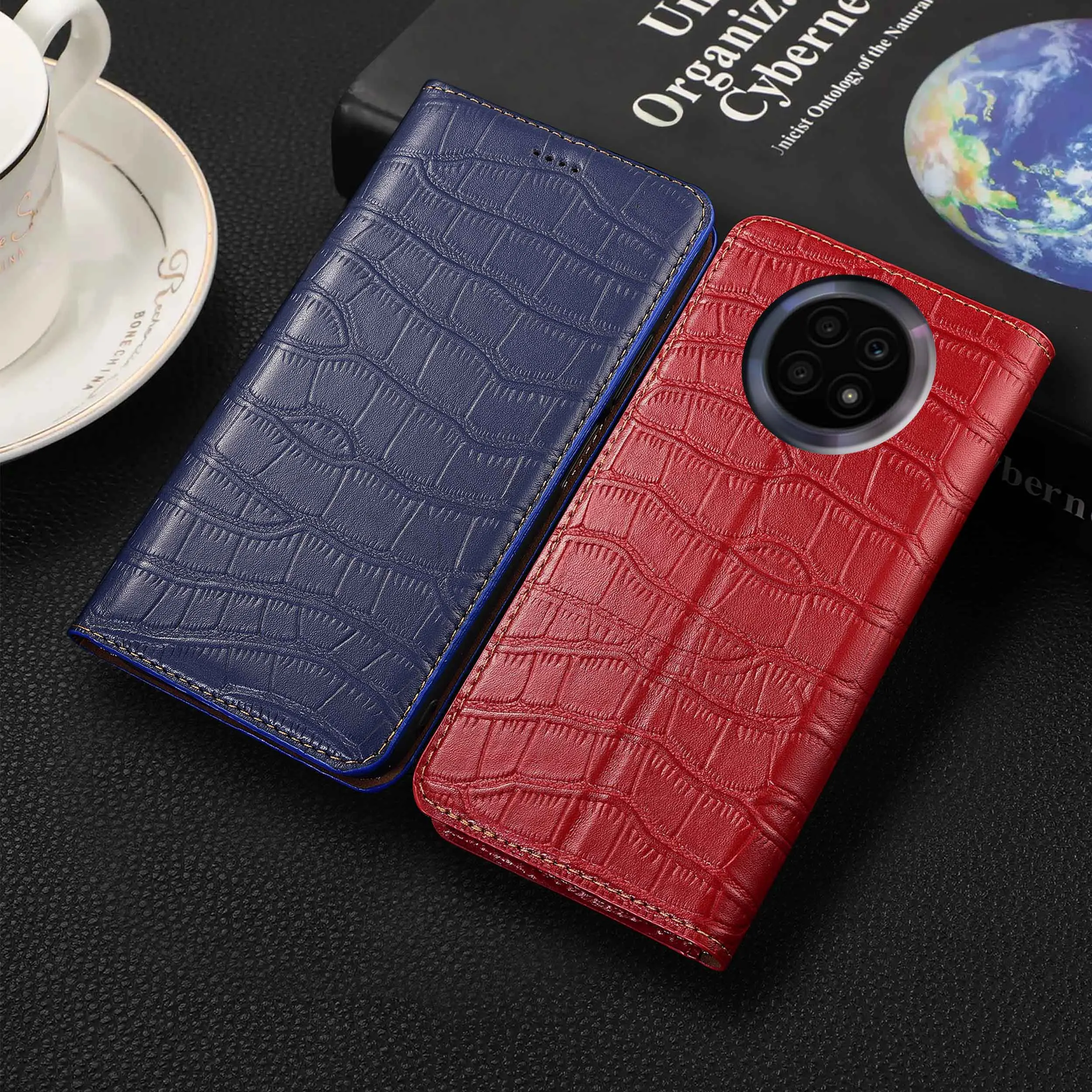 

Для Honor 8X 9X X10 X20 Pro SE Max крокодиловый живот узор из натуральной кожи кошелек флип-чехол для телефона из воловьей кожи устойчивый к царапинам