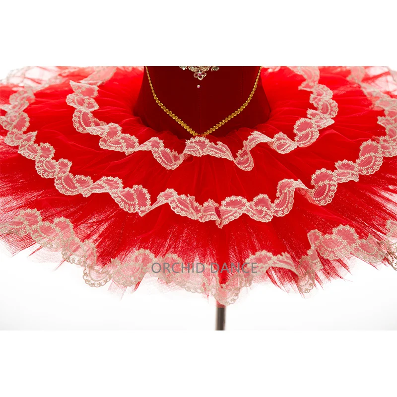 المهنية عالية الجودة حجم مخصص لون مخصص أداء المنافسة ارتداء الاطفال الفتيات النساء الكبار الأحمر الباليه توتو