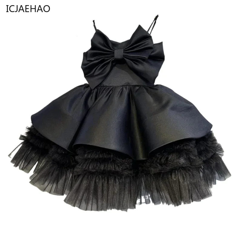 Elegant Princess Party Dress for Girl Fluffy Dresses Sling Fashion Walk Costume Children Sleeveless Dress Vestidos Kid Red image 6