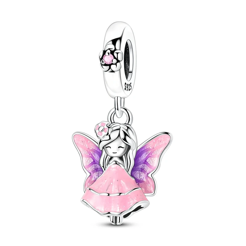 

925 Sterling Silver Charms Bead Butterfly Elf Dangle Fit Original Bracelet DIY Women Jewelry