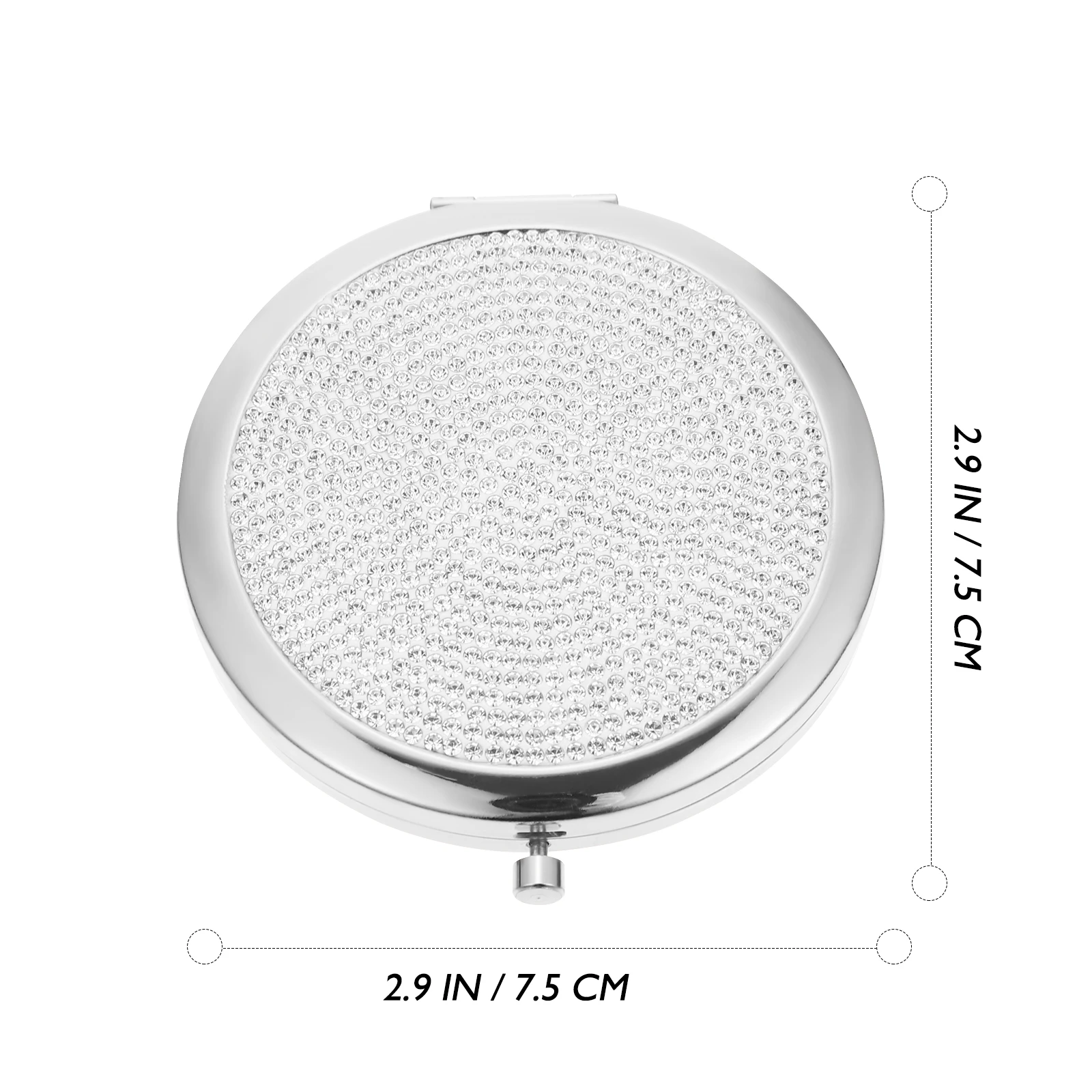 عصرية قابلة للطي محفظة مرآة حجر الراين المشذبة مزدوجة الجانب مرآة صغيرة خفيفة الوزن السفر يشكلون رفيق للنساء