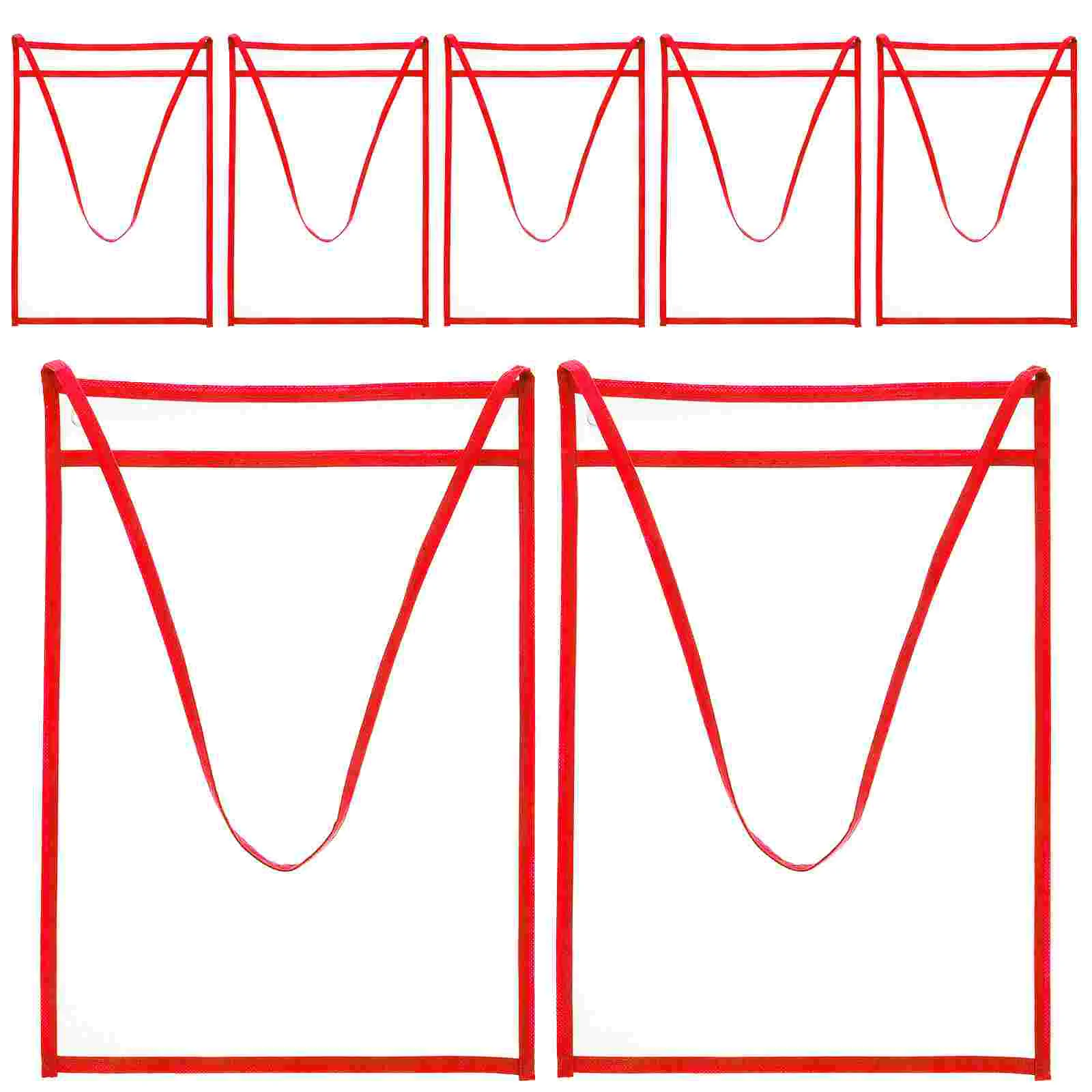 10 Pcs Erasable File Bag Ticket Holder Bags Clear Envelope Hanging Document Folders Pockets Work Order Practical