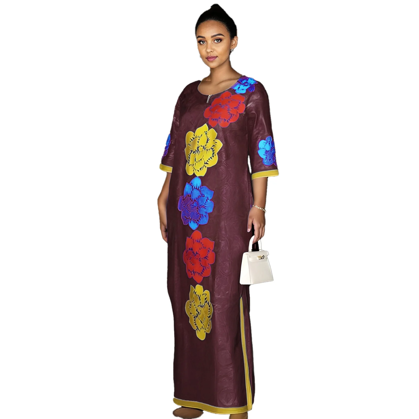 

African Attire For Women Abaya Embroidery Plus Size Elegant Party Church Dress