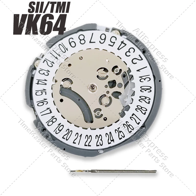 SII TMI VK64 Quartz Movement 5-Hands Chronograph Date At 6 Small Seconds Watch Movement Replacement Accessories