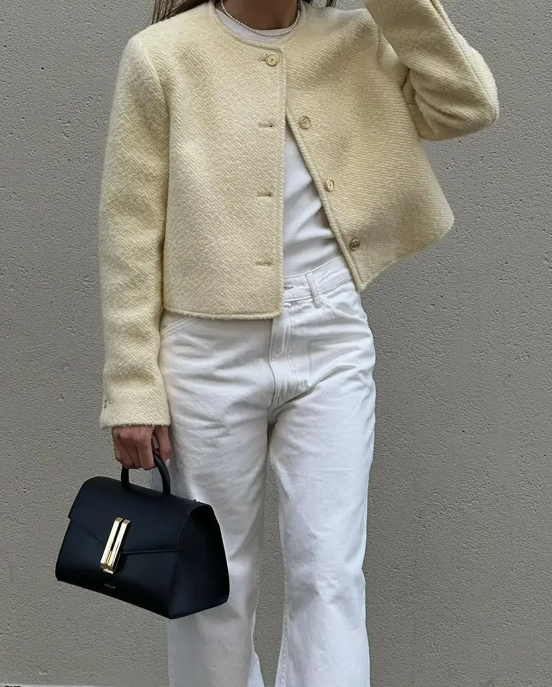 Women\'s Tweed Jacket Single-breasted Elegant Loose Blazer Long Sleeve Coats Female Thick Casual Office Ladies Outwear Chic Tops