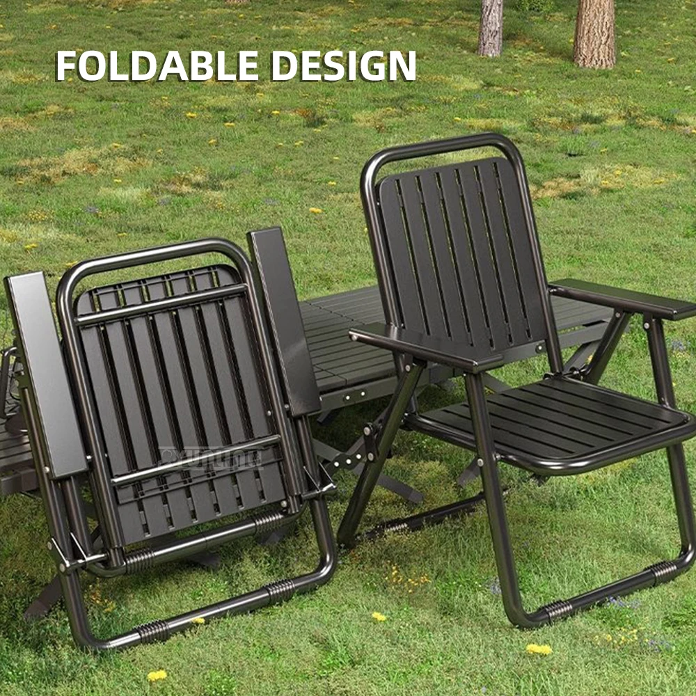 High-end household folding chairs, portable picnic chairs, beach chairs, patio leisure chairs, balcony backless chairs