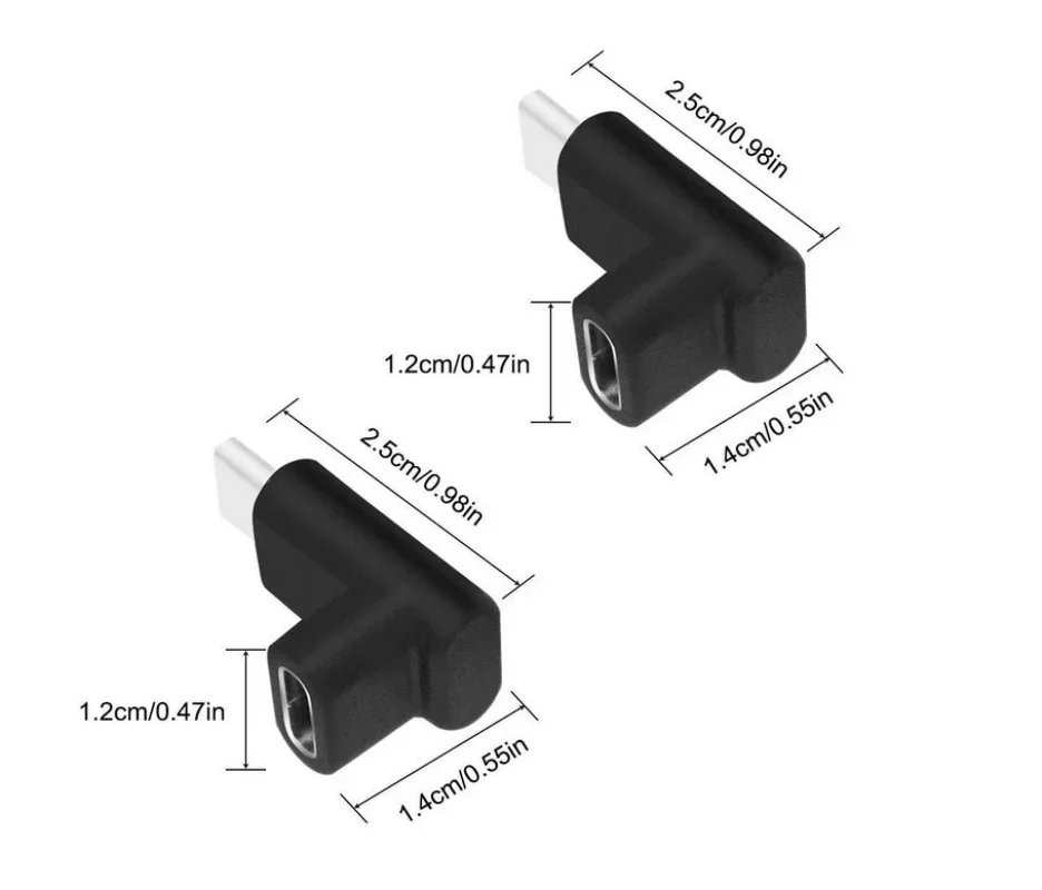 90 Degree Right Angle USB 3.1 Type C Male To Female Converter USB-C Adapter for Samsung Huawei Smart Phone Portable Connector