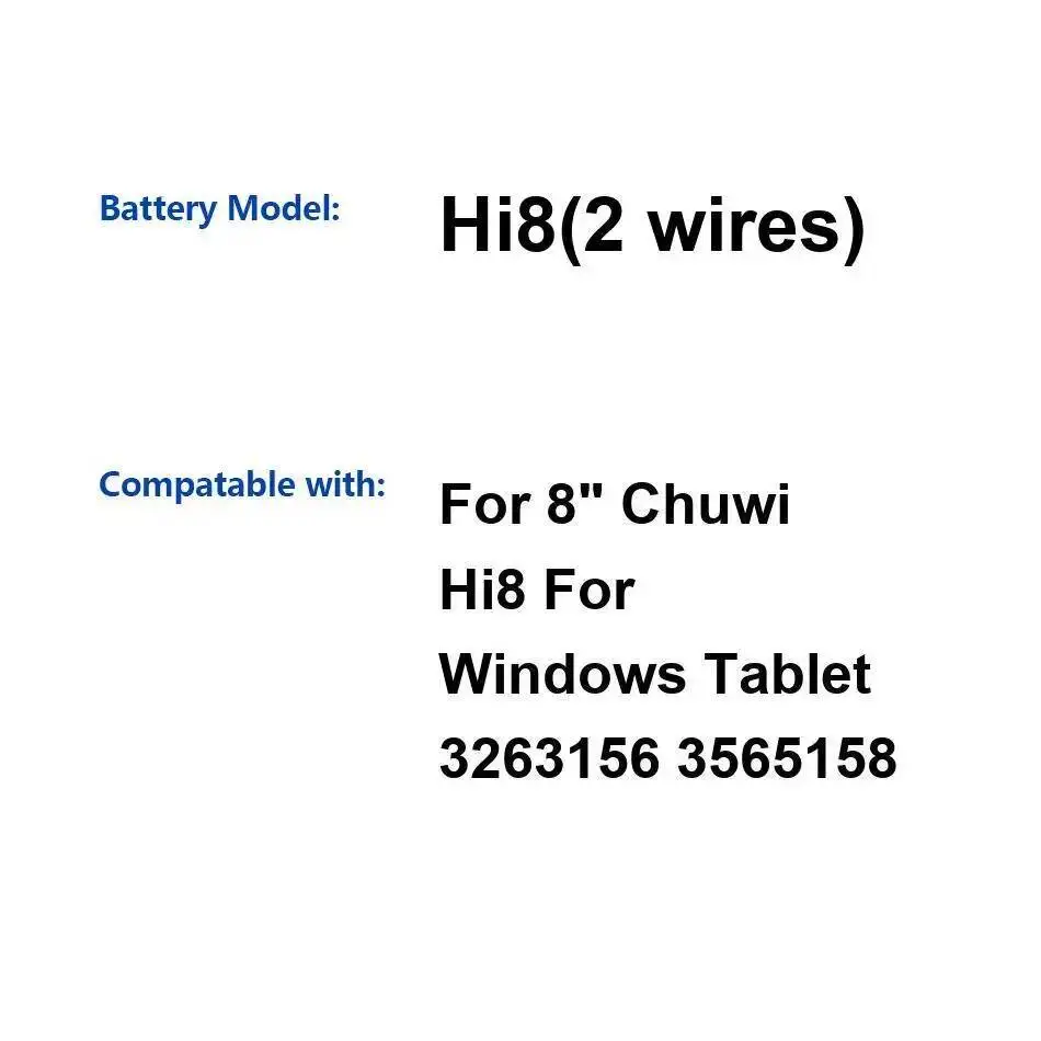 Hi8 2 أسلاك عالية الكفاءة 4800Mah بطارية الجهاز اللوحي صديقة للبيئة ل Chuwi HI 8 Windows 3263156 3565158