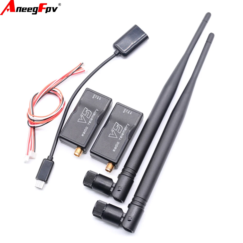 3DR Radio V5 Telemetry Module 915Mhz 433Mhz 1000MW/500MW Air & Ground Data Transmit with OTG Cables for APM 2.8 Pixhawk 2.4.8