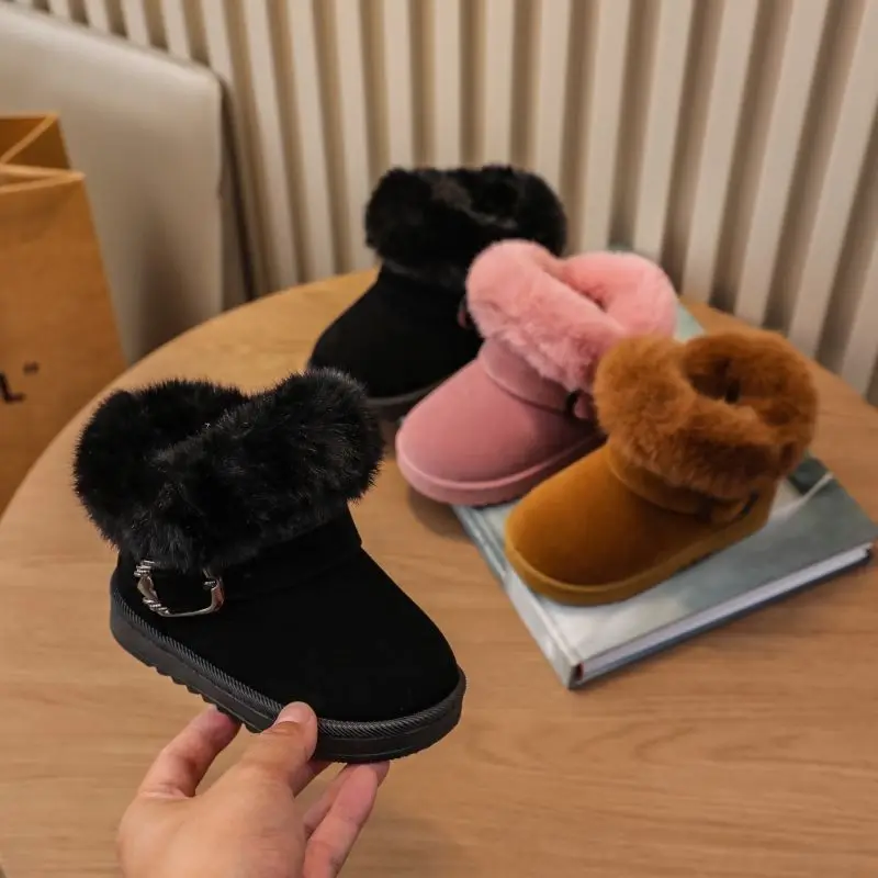 

Kids Winter Snow Boots 2026 Anti Slip Soft Sole Thick Cotton Shoes for Boys Girls Infant Toddler Outdoor Cold Weather Footwear