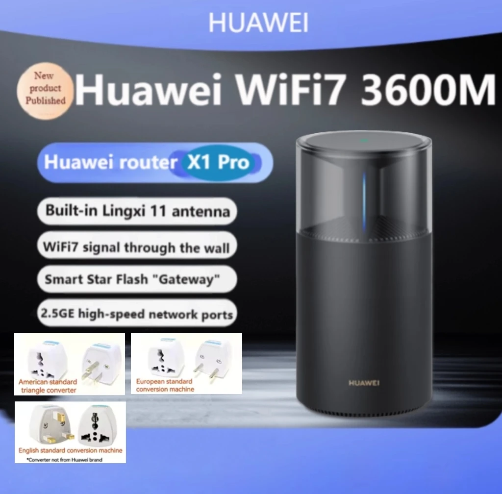 

Huawei Router X1 Pro: 11-антенна, шлюз NearLink, новый световой эффект, Wi-Fi 7, гигабитное проникновение, высокоскоростной для всего дома