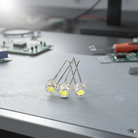 100pcs Diode F5 3V 5V 12V Super Bright Straw Hat LED 5mm Light Emitting Diodes Blue Green Red Yellow White, for DIY Electronic