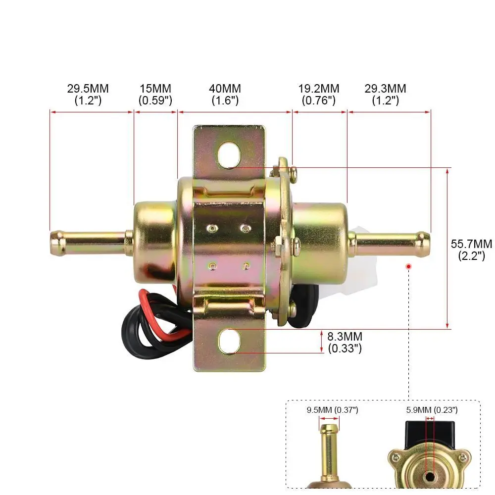 12v universal niederdruck 3-5 psi benzin oder diesel elektrische kraftstoff pumpe für kubota yanmar cub kadett EP500-0 EP-500-0 FP7901-017 – Detail 3