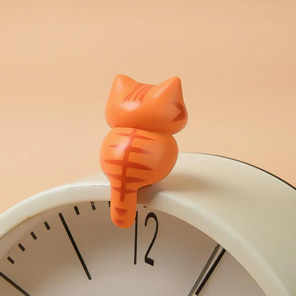 Cute Cat Cup Rim Ornaments Desktop Hanging Cat Decor Cute Lying Cat Mug Hugger Clip-on Mini Tabby Figurine for Cup Monitor