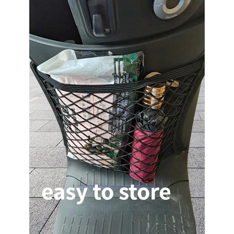 Electric Vehicle Front Storage Mesh Pocket Front Storage Battery Car Hanging Bag Universal Small Hanging Bag Helmet Artifact